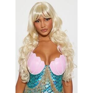 NEW Luxurious Lady Bangs Long Blonde Wig